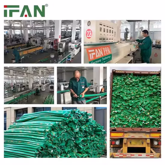 Ifan vende al por mayor el material plástico verde PPR, accesorios de plomería, válvula de bola de unión de latón de alta presión PN25